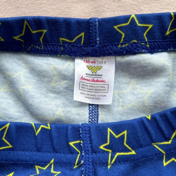 HA DC Wonder Woman Long John PJ Set Organic Cotton Size 130 (8) - Picture 5 of 6